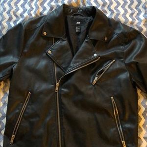 H&M men’s biker jacket pleather